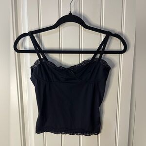 Lioness Black Camisole with Lace Detail